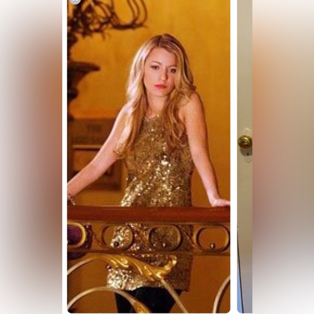 Gold Sequin Sleeveless Dress
